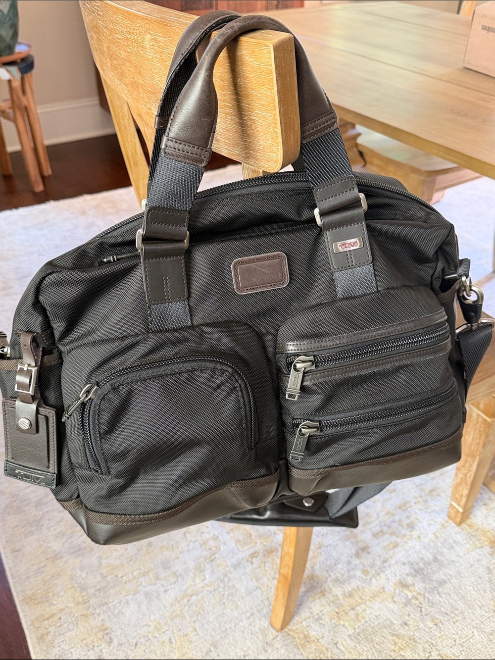 Tumi Alpha Bravo Everett Tote Duffle Laptop Bag Nylon Leather 222340HK2 Reg $395